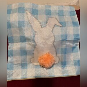 Blue and White Checkered Bunny Pillow Case